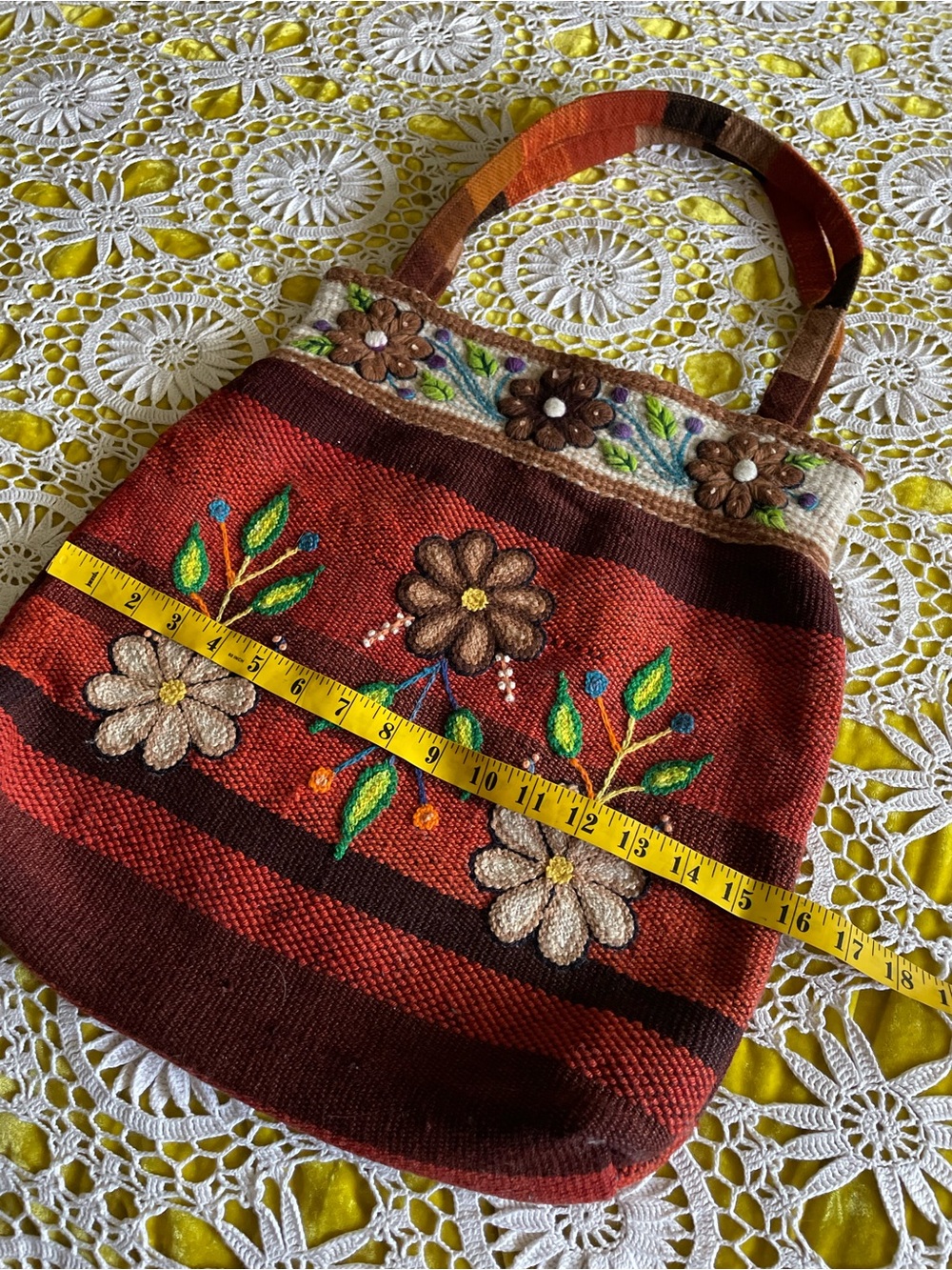 Vintage Handmade floral tote bag - Picture 11 of 13